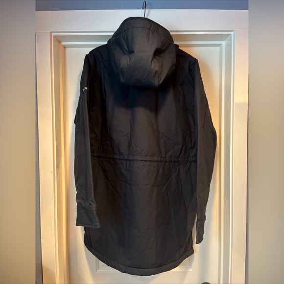 Womens Large Columbia Crystal Crest Quilted Jacket Black Hooded Sherpa Lined - Picture 11 of 16